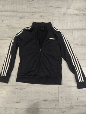 Adidas Navy Track Jacket with White Stripes